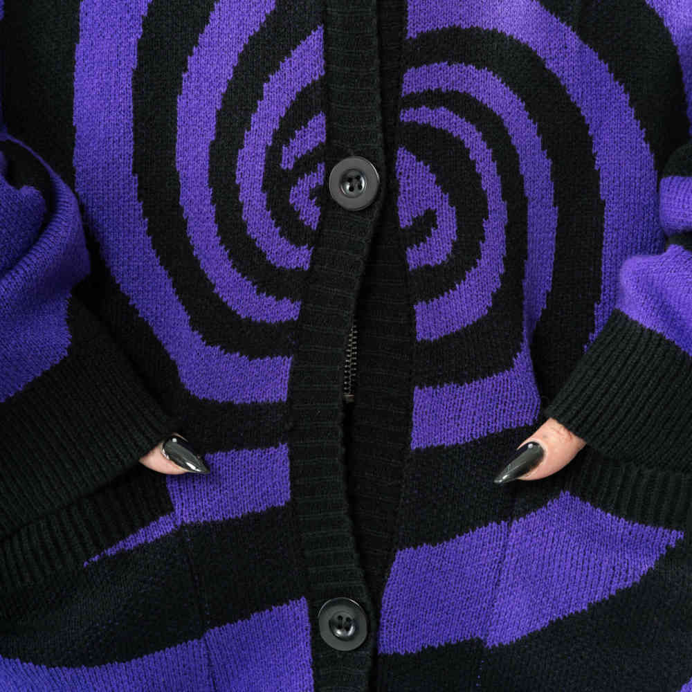 Vixxsin - Hypno Lange cardigan - Zwart/Paars